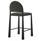 Modway - Hayley Tissu rembourré Tabouret de comptoir - Anthracite noire-Glissières de plancher ajustables non marquées