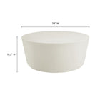 Modway - Brion Rond intérieur - Terrasse extérieure Béton Table basse - Blanc-Forme de cylindre conique