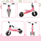 Qaba - Vélo d’équilibre pour bébé avec 3 roues silencieuses - rose-Roues en EVA résistantes aux crevaisons, à l’usure et absorbant les chocs