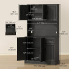 HOMCOM - Armoire de garde-manger 71 po avec station de charge - noir-La multiprise intégrée comprend deux ports CA et deux ports USB pour la recharge 