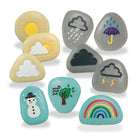 Yellow Door - Pierres météo, lot de 10-Enregistrez la météo, faites des prévisions, triez selon les différentes conditions, appuyez sur la pâte à modeler ou créez des histoires aux côtés d'autres accessoires