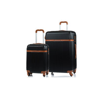 Champs - Vintage Ensemble de bagages extensible à 4 roues - 2 pièces - côtés rigides - noir-Ensemble de 2 pièces, 29 po et 21 po
