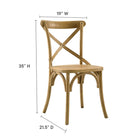 Modway - Gear Fauteuil d’appoint de salle à manger - Naturel-Construction en bois d’orme