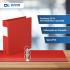 Davis Group Super économie, Reliure à anneaux ronds 2 po, paquet de 6 – Rouge-Polypropylène sans PVC