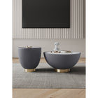 Manhattan Comfort - Ensemble de 2 tables : table basse Anderson moderne 71,5 cm et table d’appoint 46,8 cm - gris-Magnifique plateau de table en céramique effet marbre