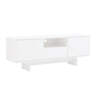 Manhattan Comfort - Meuble TV moderne Ella 59,1 po - Blanc-Conception de façade de porte/tiroir à demi-cercle surélevé