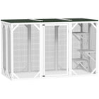PawHut - Enclos extérieur pour chat Catio - 71 po x 31,5 po x 44 po - blanc-Convient pour une utilisation intérieure et extérieure 