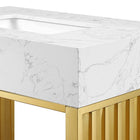 Modway - Gridiron 30" Vanette de salle de bain - Or blanc-Matchs non inclus