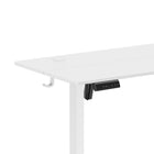 TygerClaw - Bureau assis-debout à colonne à deux étages de 42 po - Blanc-Les pieds réglables s'adaptent parfaitement aux sols ou surfaces inégaux