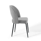 Modway - Rouse Tissu rembourré Fauteuil d’appoint de salle à manger - Noir Gris clair-Pattes écartées et effilées