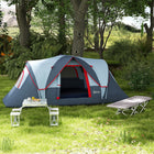 Outsunny - Tente de camping extérieure 5-6 personnes avec crochet pour éclairage, sac de transport, gris-Le filet protège des éléments gênants  