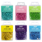JAM Paper - Trombones standard colourés - trombones réguliers 1 po - assortiment printanier - 6 paquets de 100-Couleurs : Rose, Violet, Jaune, Sarcelle, Vert Lime, Bleu Bébé