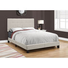 Monarch Specialties - 5921F Lit Double - Tissus Beige-L'ajout parfait à n'importe quelle chambre de votre petite maison, appartement ou condo