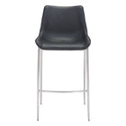 Zuo - Magnus Tabouret de bar - Noir/Argent - Ensemble de 2-Rembourrage moelleux et confortable