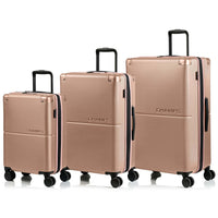 CHAMPS - Earth Ensemble de bagages 3 pièces - Champagne-Système d'expansion sur toutes les valise