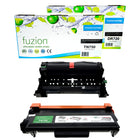 fuzion - Ensemble - Cartouche d'encre (toner) & Unité de tambour compatibles Brother TN750 & DR720, rendement standard, noir-Noir