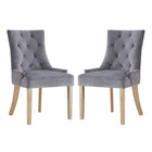 Modway - Pose Performance Velvet Chaise à manger Ensemble de 2 - Gris-Chaise d’accent moderne