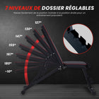 MotionGrey - Banc de musculation ajustable - Banc d’entraînement pliable pour exercices avec haltères - Noir-Structure compacte et pliable pour un rangement facile, idéale pour les espaces restreints