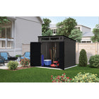 Suncast - Remise de rangement Modernist 7 po x 7 pi - Poivre noir / Noir-Le toit peut supporter une charge de neige allant jusqu’à 40 lb par pied carré.