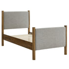 Modway - Maven Taille jumelle Tissu tapis Lit de plateforme, Noyer de blé-Cadre de lit en bois