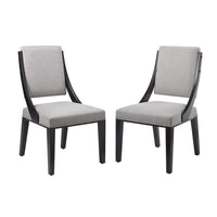 Modway - Cambridge Tissu rembourré Chaises de salle à manger Ensemble de 2 - Gris clair-Chaises de salle à manger modernes