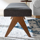 Modway - Lyra 63" Tissu tapis Banc - Gris foncé-Conception polyvalente