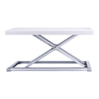 Rocelco PDR Support de bureau portable avec poignée et étui de transport (blanc-argent)-S'élève jusqu'à 15" - Se plie à moins de 1" d'épaisseur