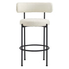 Modway - Albie Tissu Boucle Tabourets de bar Ensemble de 2 - Noir ivoire-10