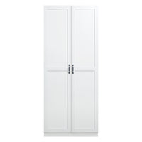 Manhattan Comfort - Hopkins armoire de rangement moderne à 7 étagères 29,61 po - Blanc-Armoire moderne autoportante à 1 section avec compartiments de rangement pour chambre et usage de stockage