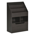 HOMCOM - Bibliothèque pour enfants avec tiroir - brun-Bibliothèque à trois niveaux, deux cubes de rangement et un tiroir – idéal pour ranger vêtements, livres et jouets

