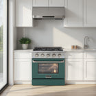 Kucht - 30 po Série KDF Cuisinière Pro Style au gaz naturel - Acier inoxydable/Vert-Allumage électronique avec rallumage automatique pour une sécurité accrue et un contrôle fiable de la flamme, réduisant les risques de fuite de gaz