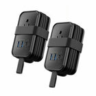 Uncaged Ergonomics - Chargeur de voyage ergonomique sans cage - 4 CA - 2 USB - 1 USB-C - Noir - Paquet de 2-Multiprise de voyage 6 en 1 avec ports USB.