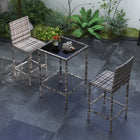 Outsunny - Ensemble de bar de patio 3 pièces pour patios, arrière-cours, balcons, jardins, au bord de la piscine-Excellente technique de tressage à la main avec un design tendance  