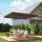 Outsunny - Toile de rechange rétractable pour pergola 8,2 pi L x 8,4 pi l pour cadre 10 pi L x 10 pi l (seulement la couverture supérieure), café-Cette housse de pergola possède des poches uniquement pour six barres