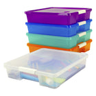 Storex - Organisateur d'artisanat de boîte d'empilage et de stockage, Couleurs assorties, Paquet de 5-Parfaitement dimensionné pour l'artisanat, les projets et les passe-temps