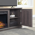 Manhattan Comfort - Ensemble de 2 cheminées modernes Franklin 60 po - Noir et brun-Caractéristiques : magnifique panneau de porte encadré avec socle à plinthe