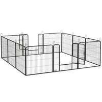 PawHut - Enclos pour chien à 12 panneaux avec porte pour extérieur et intérieur - 31,5 po H-Un excellent terrain de jeu qui peut également servir de séparation