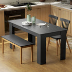 HOMCOM - Table à manger moderne 63 po avec effet bois - noir-Couleur : Noir 