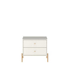 Manhattan Comfort - Ensemble de 2 tables de chevet modernes Jasper 25,15" - Blanc cassé-Cadre en mélange de MDF avec finition peinte