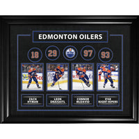 Edmonton Oilers Connor McDavid Leon Draisaitl Zach Hyman and Ryan Nugent-Hopkins - Impression encadree - 36" x 28"-Qualité supérieure - print framed