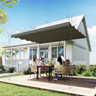 Outsunny - Toile de rechange rétractable pour pergola 8,5 pi L x 11,5 pi l pour structure 10 pi L x 13 pi l (seulement la couverture supérieure), gris foncé-Le tissu respirant assure une bonne circulation de l'air