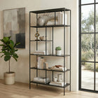 Hudson&Canal - Bibliothèque Winthrop 72"H - Bronze noirci-Nettoyer avec un chiffon doux et sec, sans produits chimiques agressifs ni produits de nettoyage abrasifs