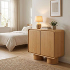 Modway - Lumo 2 portes Bois Armoire d’accent - Chêne-Glissières de plancher ajustables