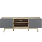 Modway - Tread 59 po Meuble TV, Gris naturel-Construction durable en panneaux de particules