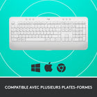 Logitech - Signature K650 Clavier sans fil Ergonomique Entier avec Repose-Poignets - Blanc-Meilleurs ensemble : améliorez productivité et flexibilité en combinant le clavier d'ordinateur K650 avec la souris M650 , personnalisez-les via le logiciel Logi Options+ (Windows 10 et macOS 10.15)