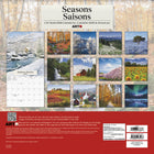 DateWorks - 2026 Calendrier Mural 16 Mois - 12 po x 12 po - Saisons - Bilingue -13 images de haute qualité imprimées sur du papier Premium