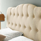 Modway - Annabel Tissu rembourré Tête de lit Queen, Beige-Cadre en panneaux de fibres et contreplaqué