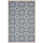 Modway - Ariana Treillis floraux vintage à l’intérieur et à l’extérieur Tapis de 5 pi l x 8 pi L - Bleu et beige-Tapis vintage à treillis floraux
