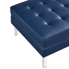 Modway - Loft Touffe Cuir végane Ottoman - Marine d’argent-Capsules de pied non marquées