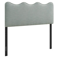 Modway - Athena Rayé Tissu tapis Tête de lit King Size, Bande bleue Spa-Rembourrage en tissu semblable au lin